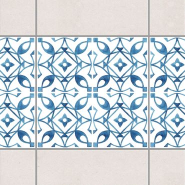 Naklejka na płytki - Niebiesko-biała seria wzorów Nr 8