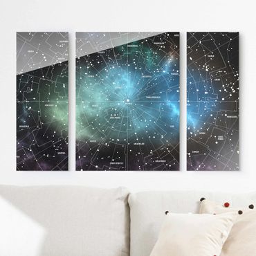 Obraz na szkle 3-częściowy - Obrazy gwiazd Mapa mgławic galaktyk