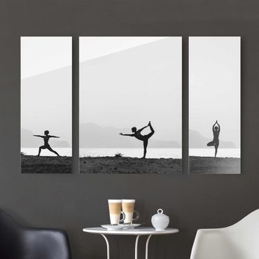 Obraz na szkle 3-częściowy - Yoga Trio