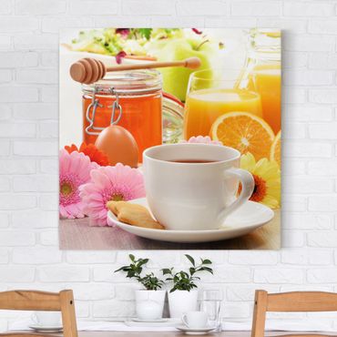 Obraz na płótnie - Letni stolik śniadaniowy
