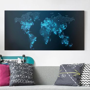 Obraz na płótnie - Połączony świat Mapa świata
