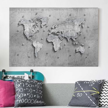 Obraz na płótnie - Mapa świata z betonu