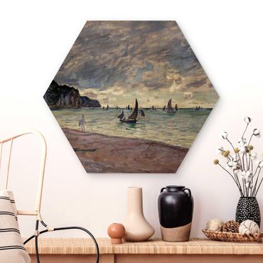 Obraz heksagonalny z drewna - Claude Monet - Wybrzeże Pourville