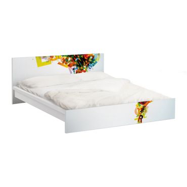 Okleina meblowa IKEA - Malm łóżko 140x200cm - Alfabet tęczy
