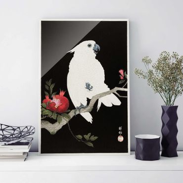 Obraz na szkle - Asian Vintage Illustration White Cockatoo