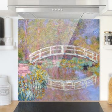 Panel szklany do kuchni - Claude Monet - Most Moneta w ogrodzie