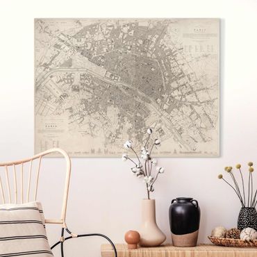 Obraz na płótnie - Mapa miasta w stylu vintage Paryż