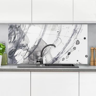Panel szklany do kuchni - Sonar czarno-biały I