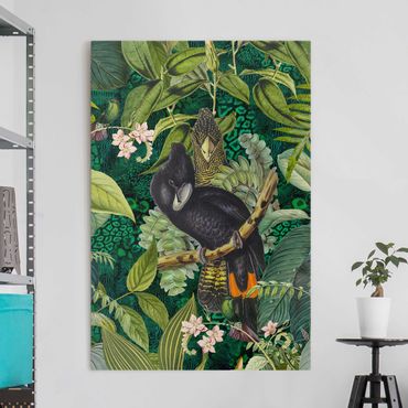 Obraz na płótnie - Kolorowanka - Kakadu w dżungli
