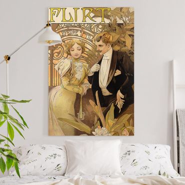 Obraz na płótnie - Alfons Mucha - Plakat reklamowy ciastek Flirt