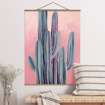 Plakat z wieszakiem - Kaktus na różowo II