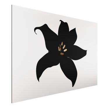 Obraz Alu-Dibond - Graficzny świat roślin - Orchidea czarno-złota