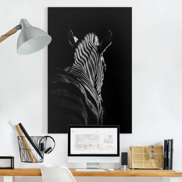 Obraz na płótnie - Sylwetka zebry ciemnej