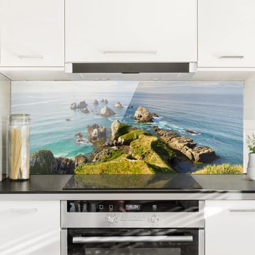 Panel szklany do kuchni - Nugget Point w Nowej Zelandii