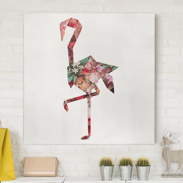 Obraz na płótnie - Origami Flamingo