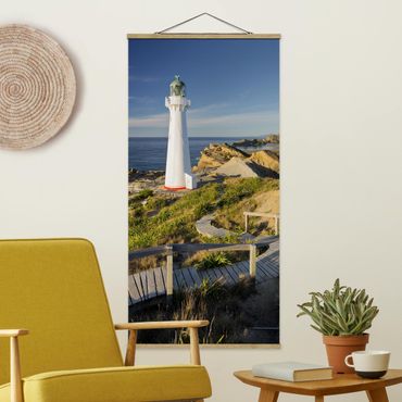 Plakat z wieszakiem - Latarnia morska Castle Point Nowa Zelandia