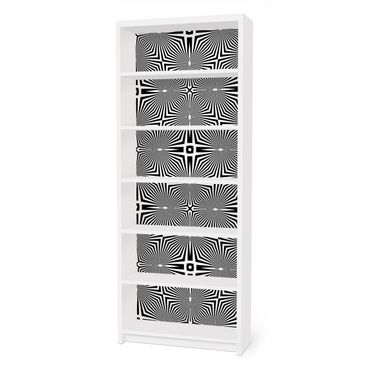 Okleina meblowa IKEA - Billy regał - Abstrakcyjny ornament czarno-biały