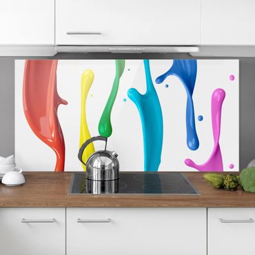 Panel szklany do kuchni - Rozbryzg koloru