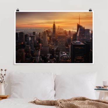 Plakat - Manhattan Skyline Wieczorny nastrój