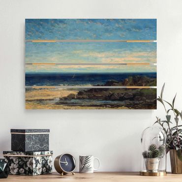 Obraz z drewna - Gustave Courbet - Błękitne morze