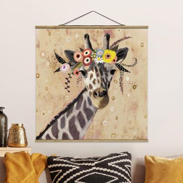 Plakat z wieszakiem - Żyrafa Klimta