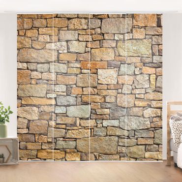 Zasłony panelowe zestaw - Chorwacka ściana kamienna