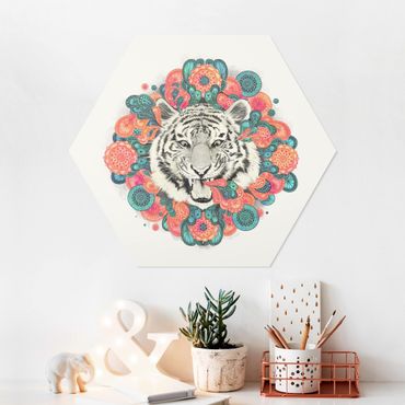 Obraz heksagonalny z Forex - Ilustracja tygrysa Rysunek mandala paisley