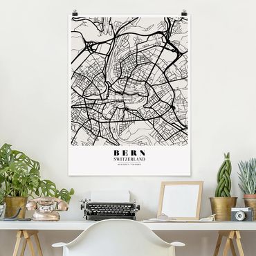 Plakat - Mapa miasta Berno - Klasyczna