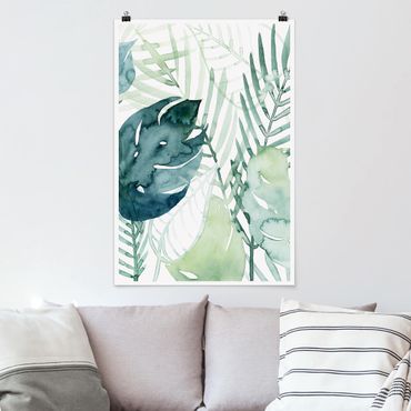 Plakat - Akwarelowy liść palmy I
