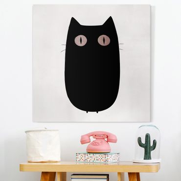 Obraz na płótnie - Ilustracja czarnego kota