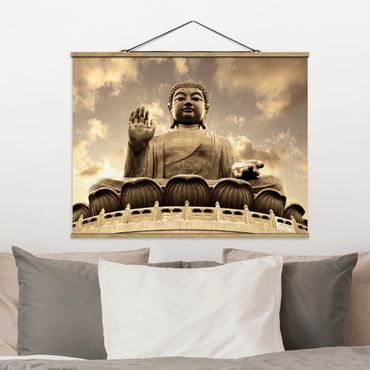 Plakat z wieszakiem - Wielki Budda Sepia