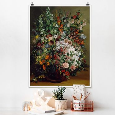Plakat - Gustave Courbet - Bukiet kwiatów w wazonie