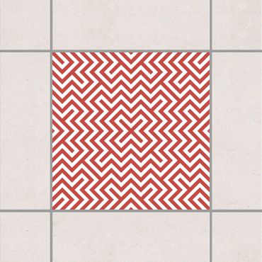 Naklejka na płytki - Wzór geometryczny czerwony