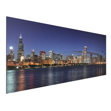 Obraz Alu-Dibond - Nocna panorama Chicago