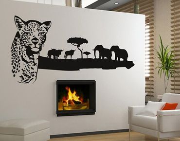 Naklejka na ścianę - Nr BR222 Afrykańskie dzikie zwierzęta