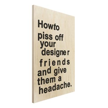 Obraz z drewna - Ból głowy projektantów