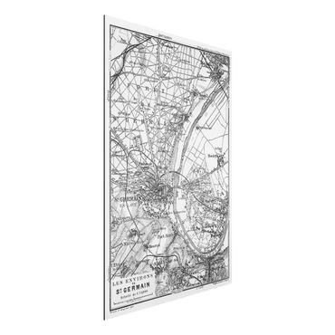 Obraz Alu-Dibond - zabytkowa mapa St Germain Paryż