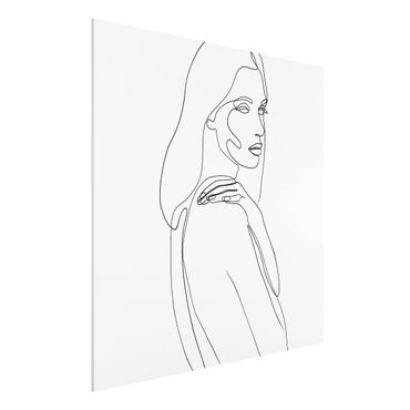 Obraz Forex - Line Art Woman Shoulder czarno-biały