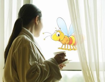 Naklejka na okno - pszczoła