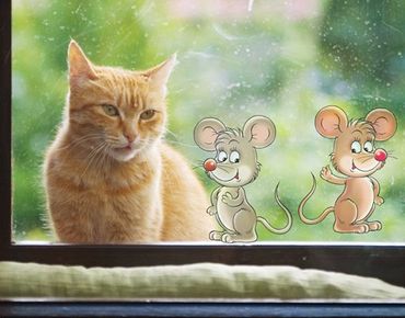 Naklejka na okno - Myszy
