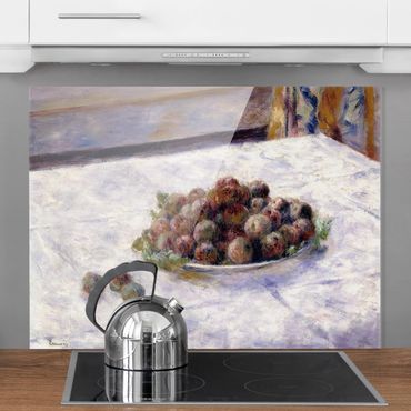 Panel szklany do kuchni - Auguste Renoir - Talerz ze śliwkami