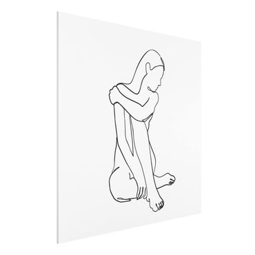Obraz Forex - Linia Art Kobieta naga czarno-biały