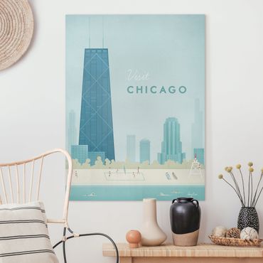 Obraz na płótnie - Plakat podróżniczy - Chicago
