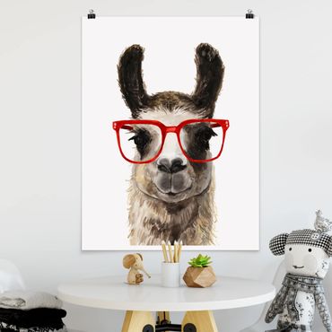 Plakat - Hippy Llama w okularach II