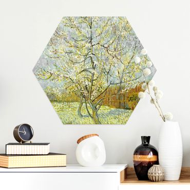 Obraz heksagonalny z Alu-Dibond - Vincent van Gogh - Różowe drzewo brzoskwiniowe