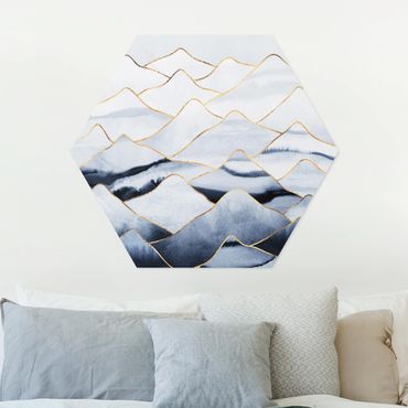 Obraz heksagonalny z Forex - Akwarela Góry Białe Złoto