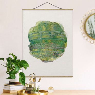 Plakat z wieszakiem - Akwarele - Claude Monet - Mostek japoński