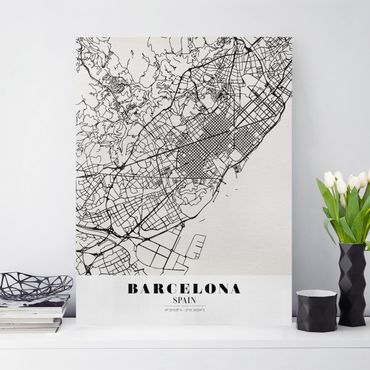 Obraz na płótnie - City Map Barcelona - Klasyczna