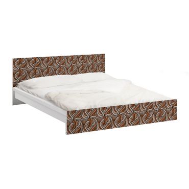 Okleina meblowa IKEA - Malm łóżko 140x200cm - Cięcie w drewnie w kolorze brązowym