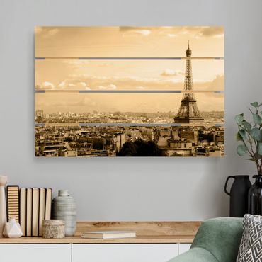 Obraz z drewna - Kocham Paryż
